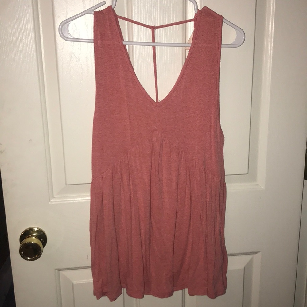 Pink tank. Flowy, strappy. Cute